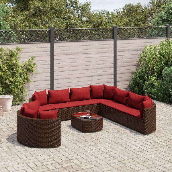 VidaXL Polyrattan Kerti Ülőgarnitúra - 10 részes - Barna