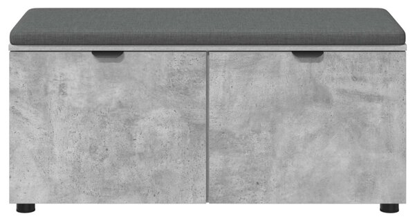 Előtér pad Beton Szürke 100 x 38 x 46 cm Műanyag Fa és Szövet