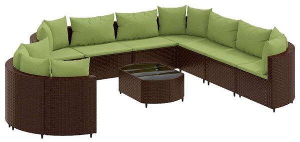 VidaXL Polyrattan Kerti Ülőgarnitúra - 10 részes - Barna