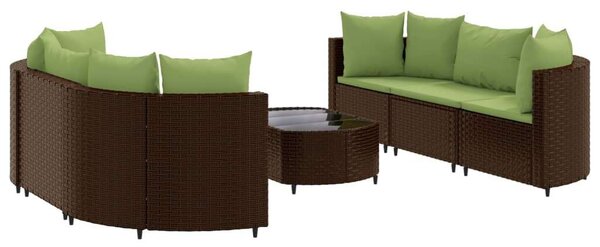 VidaXL Polyrattan Kerti Ülőgarnitúra - 7 részes, Barna