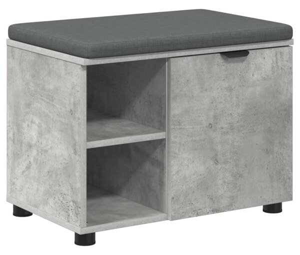 Előtér pad Beton Szürke 60 x 38 x 46 cm Műanyag Fa és Szövet