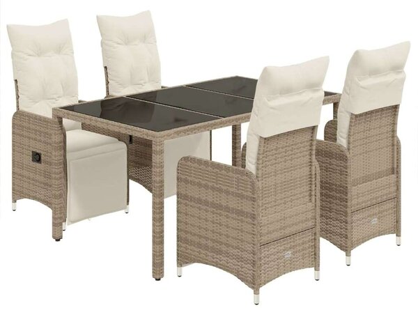 VidaXL 5 részes Kerti Bútor - Barna Polyrattan Bisztró