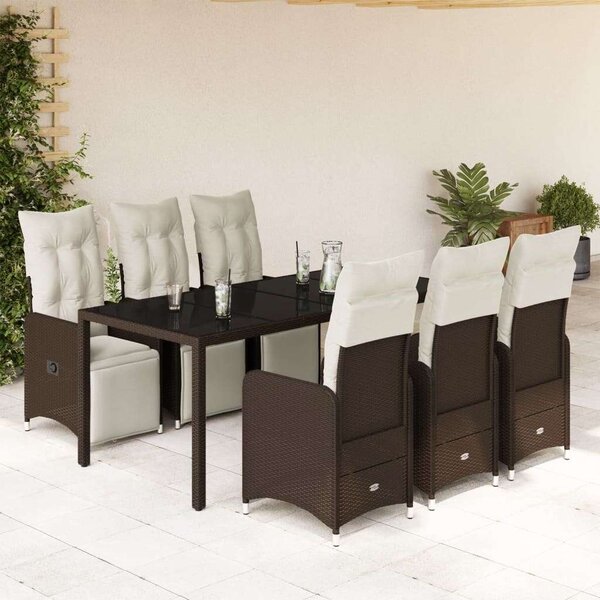 VidaXL Polyrattan Kerti Bútor - Bisztrókészlet - 6 Személyes