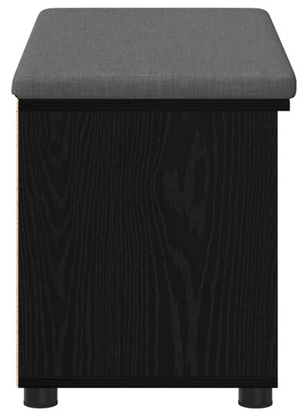 Előtér pad Fekete Tölgy 80 x 38 x 46 cm Műanyag Fa és Szövet