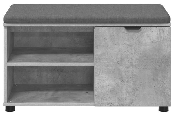 Előtér pad Beton Szürke 80 x 38 x 46 cm Műanyag Fa és Szövet