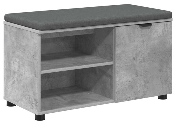 Előtér pad Beton Szürke 80 x 38 x 46 cm Műanyag Fa és Szövet