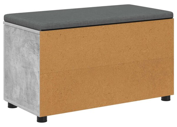 Előtér pad Beton Szürke 80 x 38 x 46 cm Műanyag Fa és Szövet