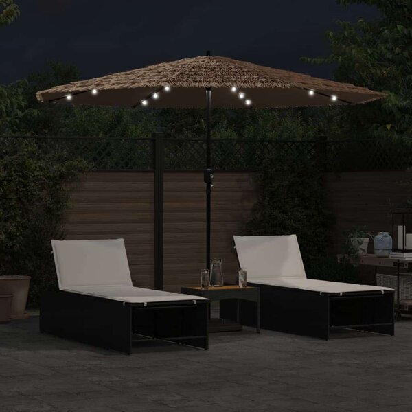 VidaXL Kerti Napernyő - Barna - 324cm LED-es