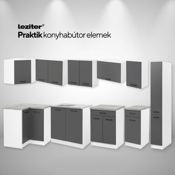 Praktik 30 kamraszekrény 2 ajtós, fehér-antracit
