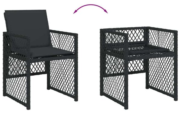 VidaXL Polyrattan Kerti Étkezőgarnitúra - 11 Fős - Fekete