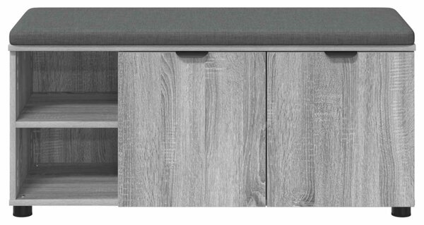 Előtér pad Szürke Sonoma 100 x 38 x 46 cm Műanyag Fa és Szövet