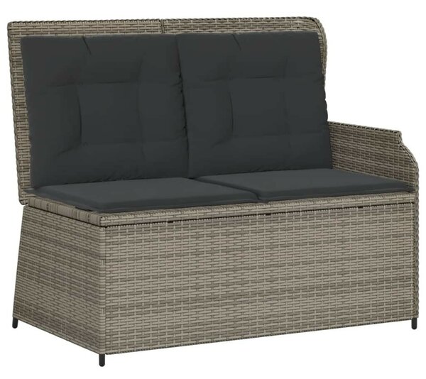 VidaXL 3 részes szürke polyrattan kerti ülőgarnitúra párnákkal