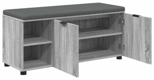 Előtér pad Szürke Sonoma 100 x 38 x 46 cm Műanyag Fa és Szövet
