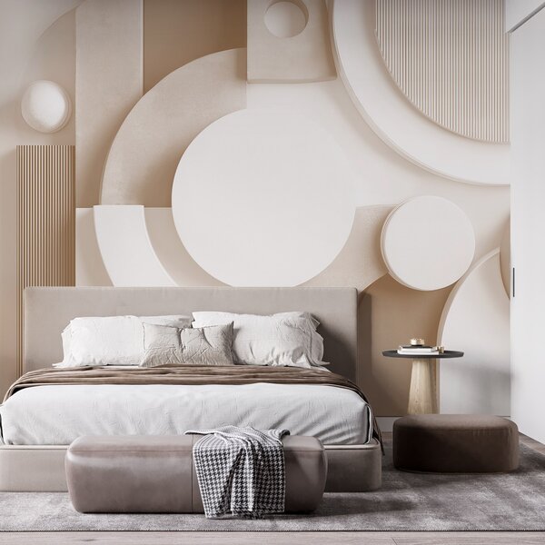 Fotótapéta Modern térfogati absztrakció bézs árnyalatokban, Fotótapéta modern, w09441v1 : Uwalls.hu