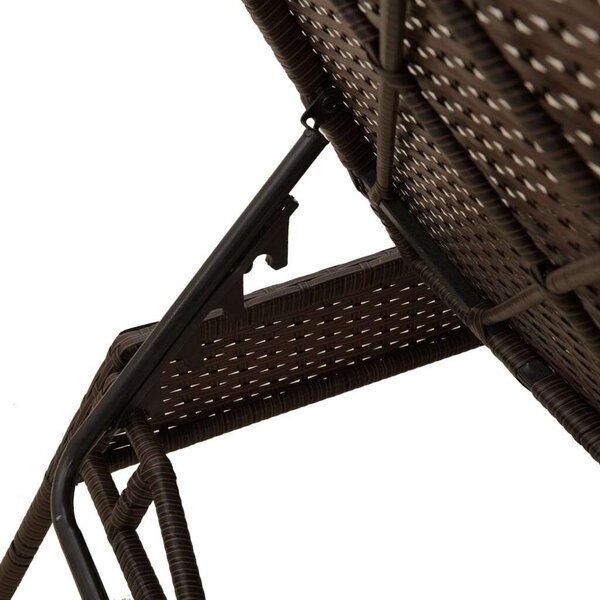 VidaXL Napozóágy - 2 db - Barna Polyrattan - Párnával