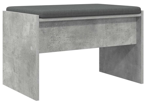 Előtér pad párnával Beton Szürke 63 x 38 x 40 cm