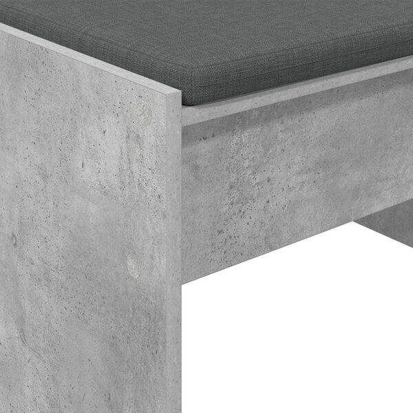 Előtér pad párnával Beton Szürke 63 x 38 x 40 cm