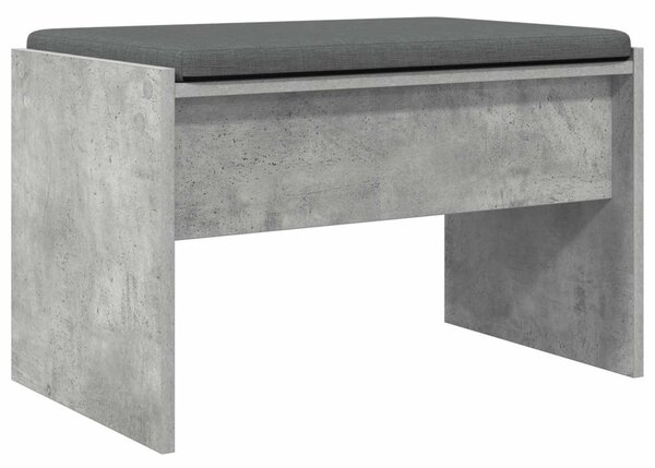 Előtér pad párnával Beton Szürke 63 x 38 x 40 cm