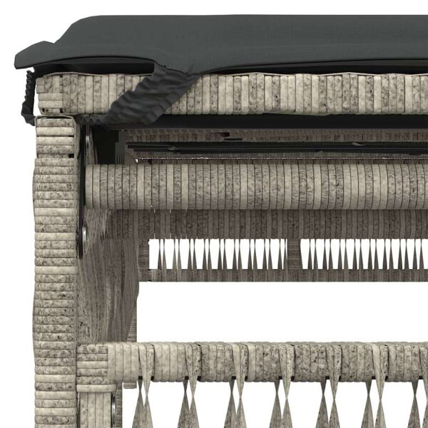 VidaXL - Polyrattan Napozóágy - 2 db - Világosszürke