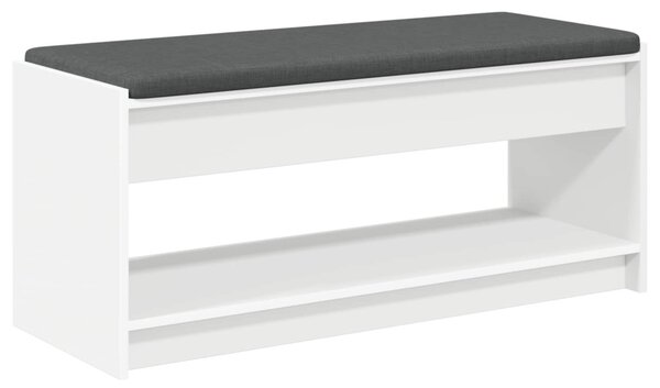 Előtér pad párnával polcokkal tárolóval Fehér 103 x 38 x 45 cm