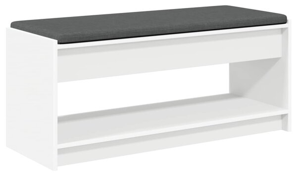 Előtér pad párnával polcokkal tárolóval Fehér 103 x 38 x 45 cm