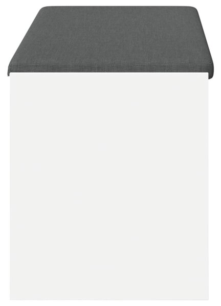 Előtér pad párnával polcokkal tárolóval Fehér 103 x 38 x 45 cm