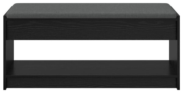 Előtér pad párnával polcokkal Fekete tölgy 103 x 38 x 45 cm