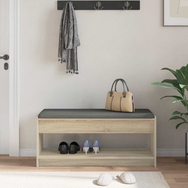 Előtér pad Sonoma tölgy 103 x 38 x 45 cm Műanyag Fa és Szövet