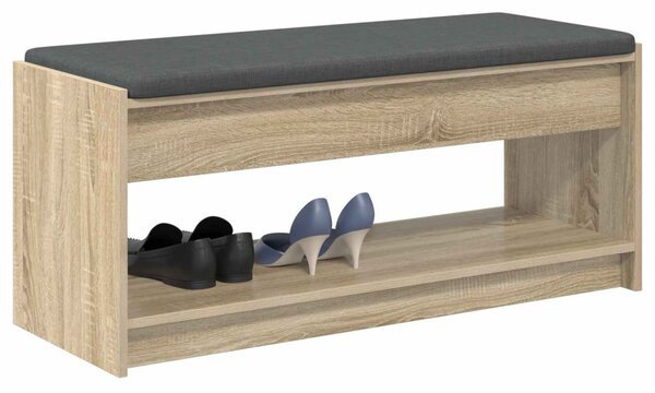 Előtér pad Sonoma tölgy 103 x 38 x 45 cm Műanyag Fa és Szövet