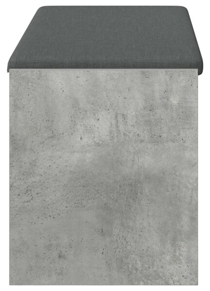 Előtér pad párnával polcokkal Beton Szürke 103 x 38 x 45 cm