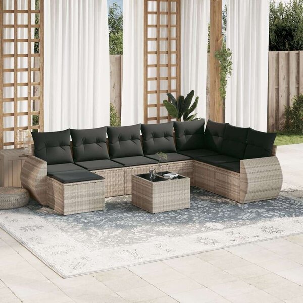 VidaXL Polyrattan Kerti Ülőgarnitúra - 9 részes