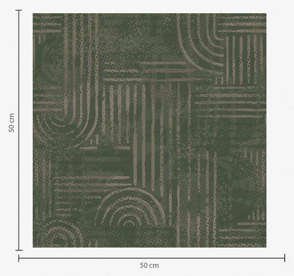 Tapéta Geometrikus mintázat íves elemekkel, zöld színpalettával, Absztrakt tapétá, a00697 : Uwalls.hu