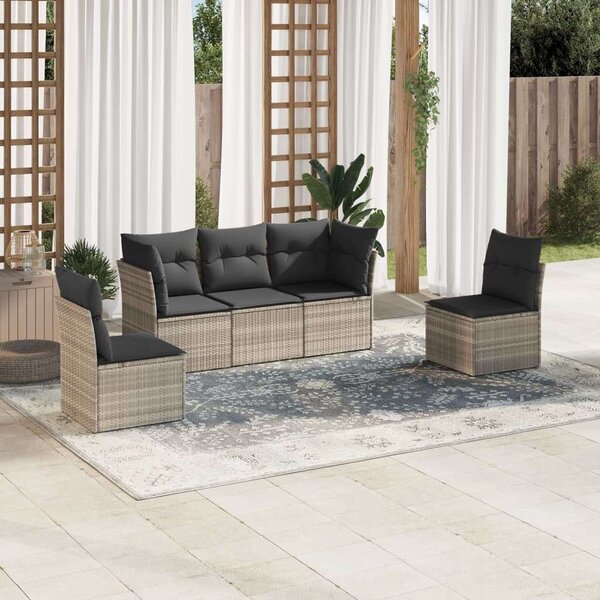 VidaXL Polyrattan Kerti Ülőgarnitúra - 5 részes