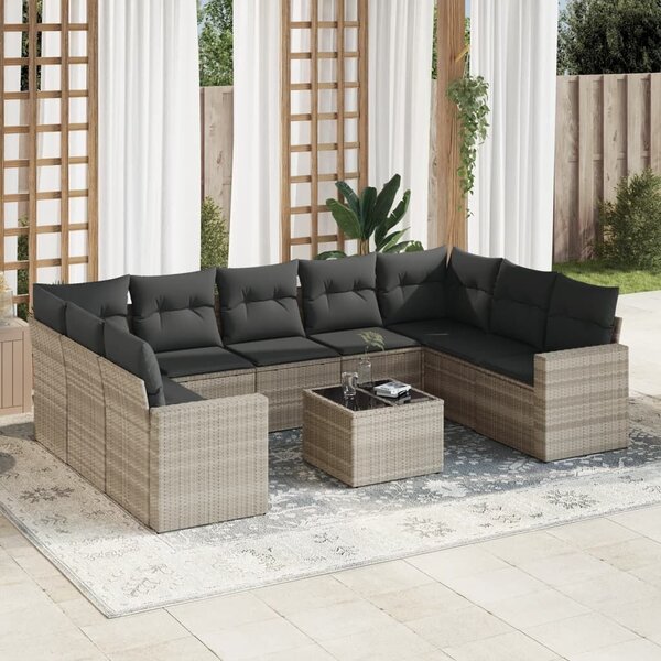VidaXL Polyrattan Kerti Ülőgarnitúra - 10 részes