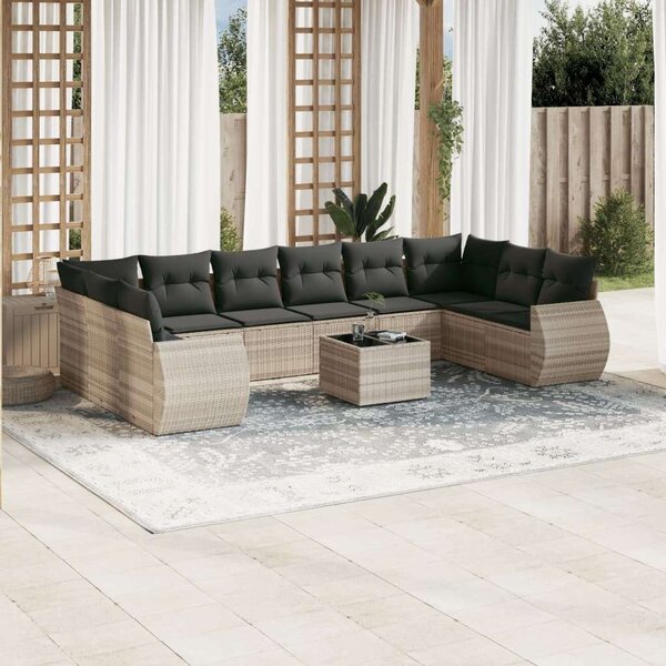 VidaXL Polyrattan Kerti Ülőgarnitúra - 11 részes