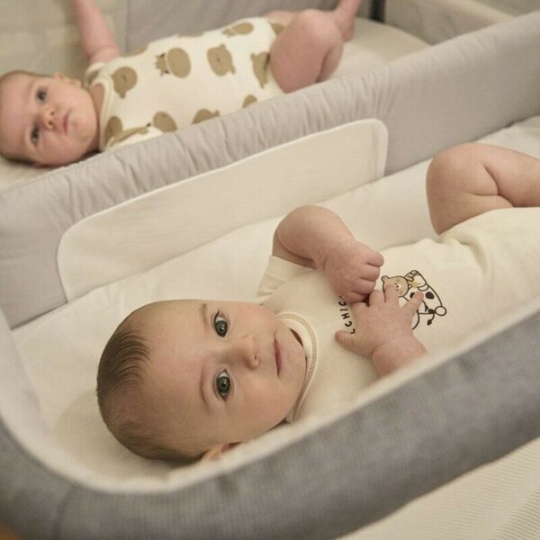 Chicco Next2me Twins iker babaágy felnőttágy mellé is rögzíthető, 0-6 hó - Magnet Grey