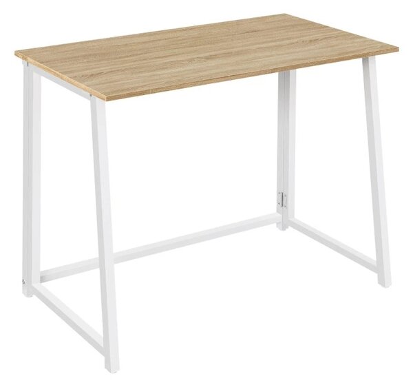 ZARIMO dolgozószoba szett íróasztal 80x40 cm, fehér/sonoma tölgy + AVOLA VELVET szék, krémszínű