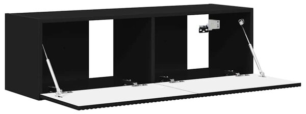 TV Fali Szekrény 98 x 31 x 29,5 cm Fekete Szerelt Fa