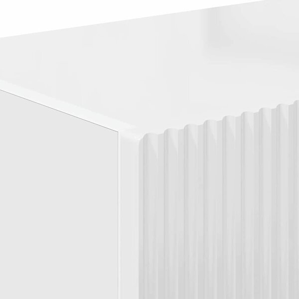 TV Fali Szekrény 2 pcs Fényes Fehér 98 x 31 x 29,5 cm Faanyag