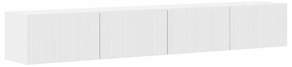 TV Fali Szekrény 2 pcs Fényes Fehér 98 x 31 x 29,5 cm Faanyag