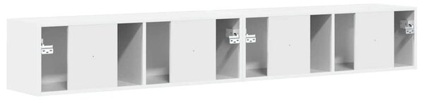 TV Fali Szekrény 2 pcs Fényes Fehér 98 x 31 x 29,5 cm Faanyag
