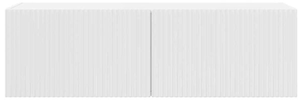 TV Fali Szekrény Fényes Fehér 98 x 31 x 29,5 cm Faanyag