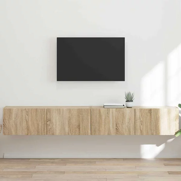 TV Fali Szekrény 2 pcs Sonoma 98 x 31 x 29,5 cm Faanyag