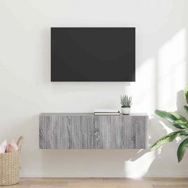 TV Fali Szekrény Szürke Sonoma 98 x 31 x 29,5 cm Faanyag