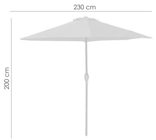 Zoe Napernyő - Antracit Szürke - 230 cm