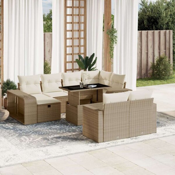 VidaXL Polyrattan Kerti Ülőgarnitúra - 11 részes - Bézs