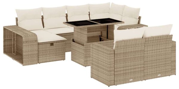 VidaXL Polyrattan Kerti Ülőgarnitúra - 11 részes - Bézs