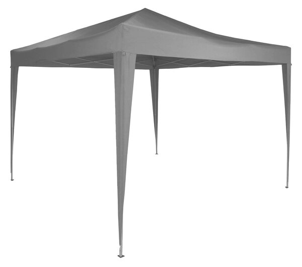 300x300 cm-es összecsukható pop-up kerti pavilon 4 oldalfallal, 210D Oxford vízálló anyagból, állítható magasság 3 fokozatban, szürke