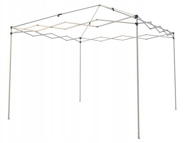 300x300 cm-es összecsukható pop-up kerti pavilon 4 oldalfallal, 210D Oxford vízálló anyagból, állítható magasság 3 fokozatban, szürke