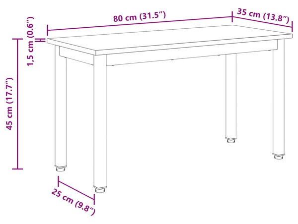 Pad Fekete tölgy 80 x 35 x 45 cm Faanyag
